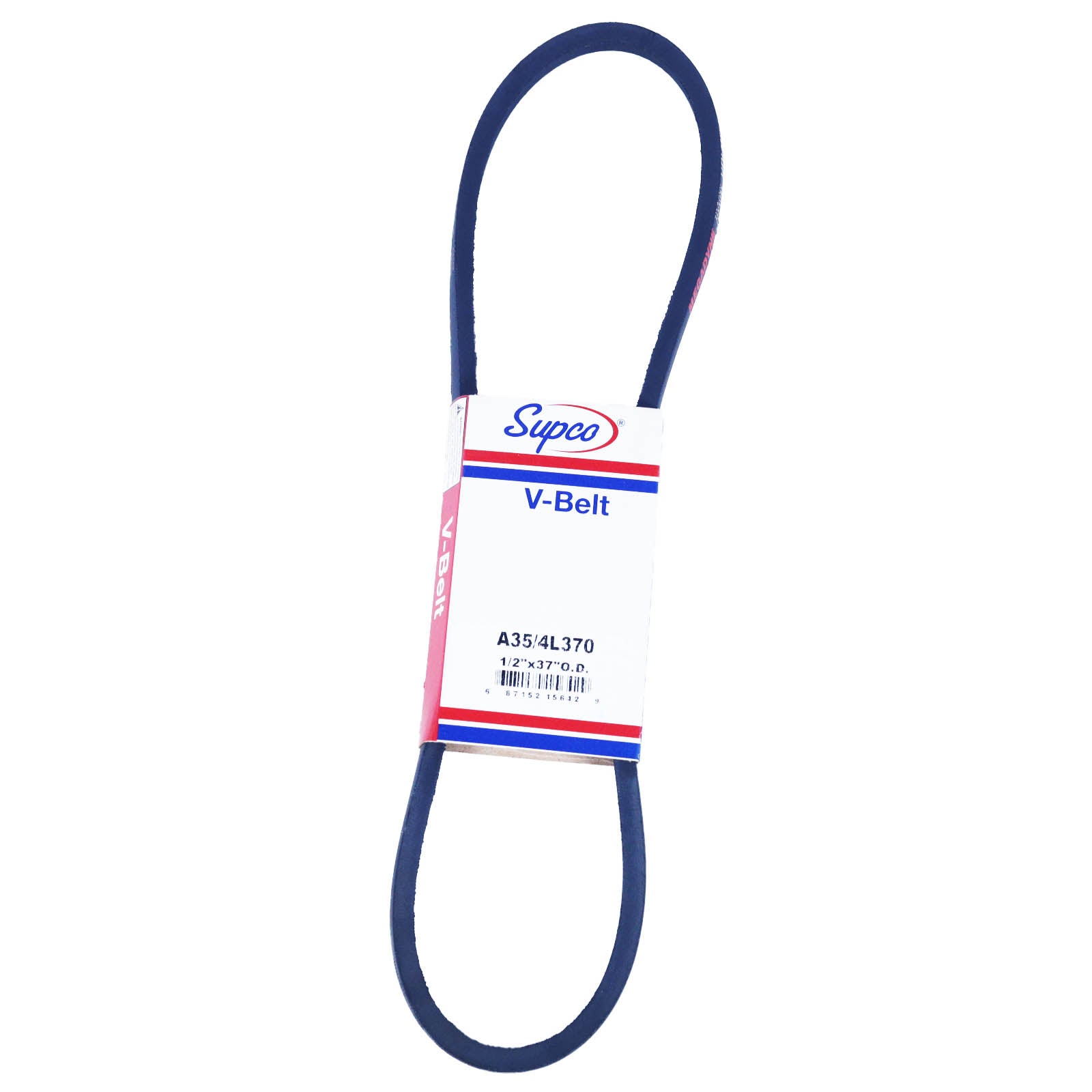 SUPCO A35 -4L370 V-Belt, 37" Outside Length, 1/2" Top Width, 1 Ribs