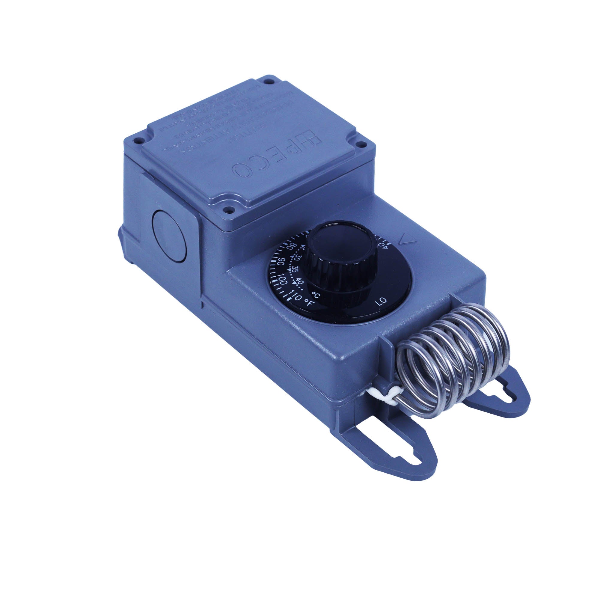 TF115-001 Line Volt Mechanical Thermostat w/ Stainless Steel Bulb (40°F - 110°F) Peco Controls