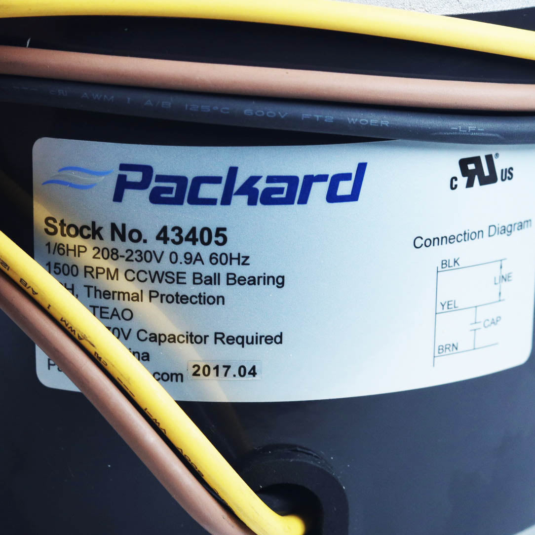 Packard - 43405 Diameter Condenser Fan Motor, 1/6 HP, 208-230 Volts, 1500 RPM 5 5/8"