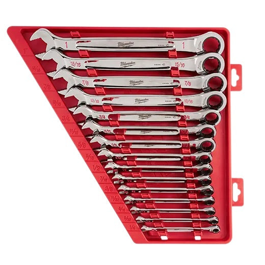 Milwaukee - 48-22-9416 15pc Ratcheting Combination Wrench Set - SAE