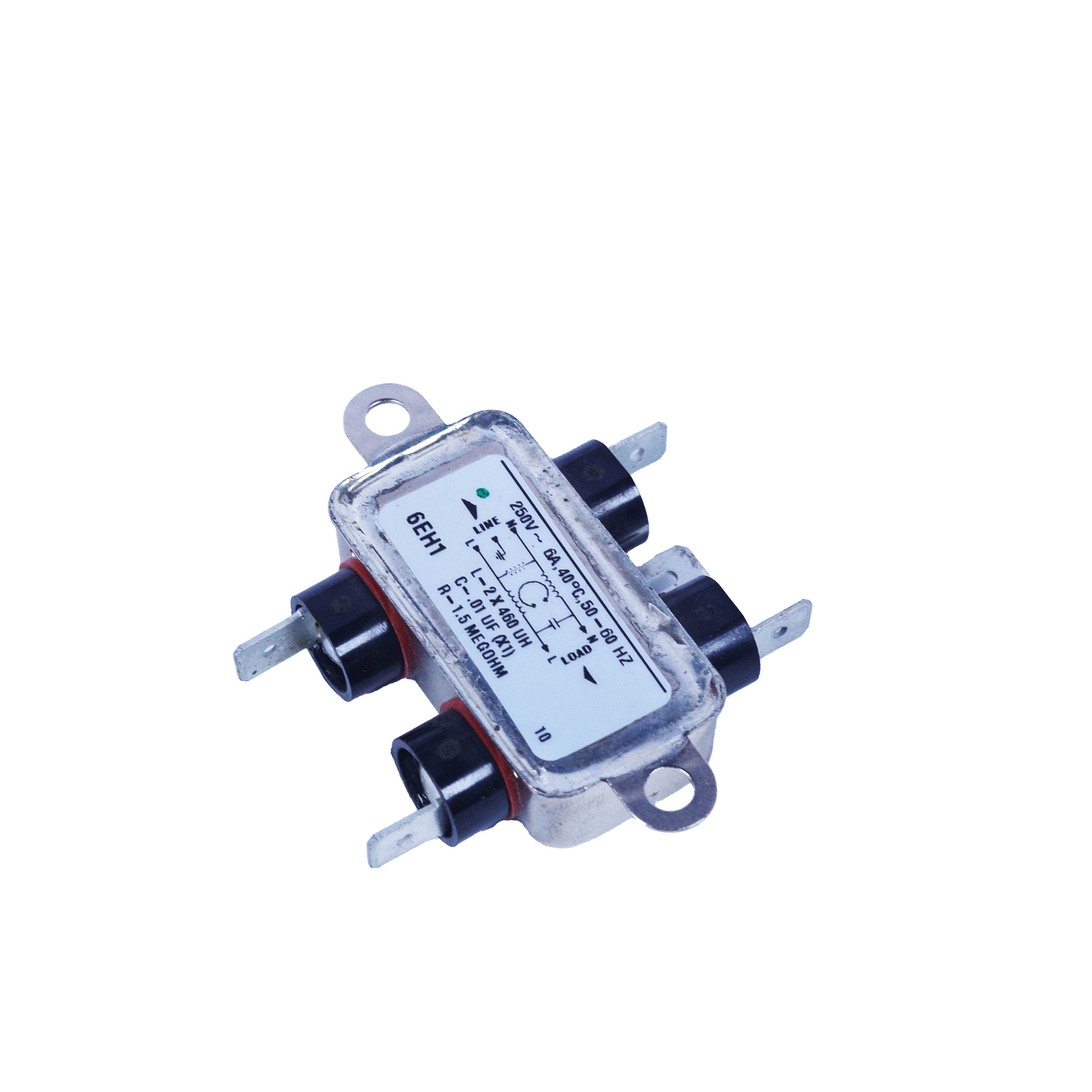 6EH1 - Corcom Single Phase EMC/EMI Line Filter 20 A 250V 50/60Hz Single Stage Quick Connect