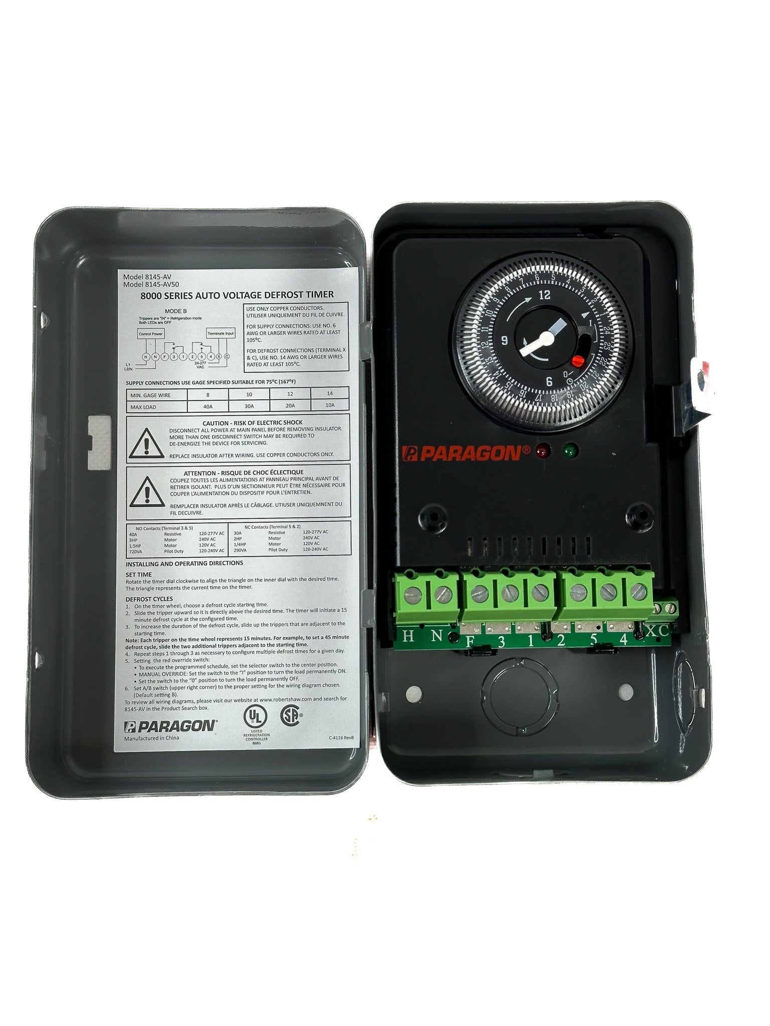 Paragon - 8145-AV Auto Voltage Defrost Timer