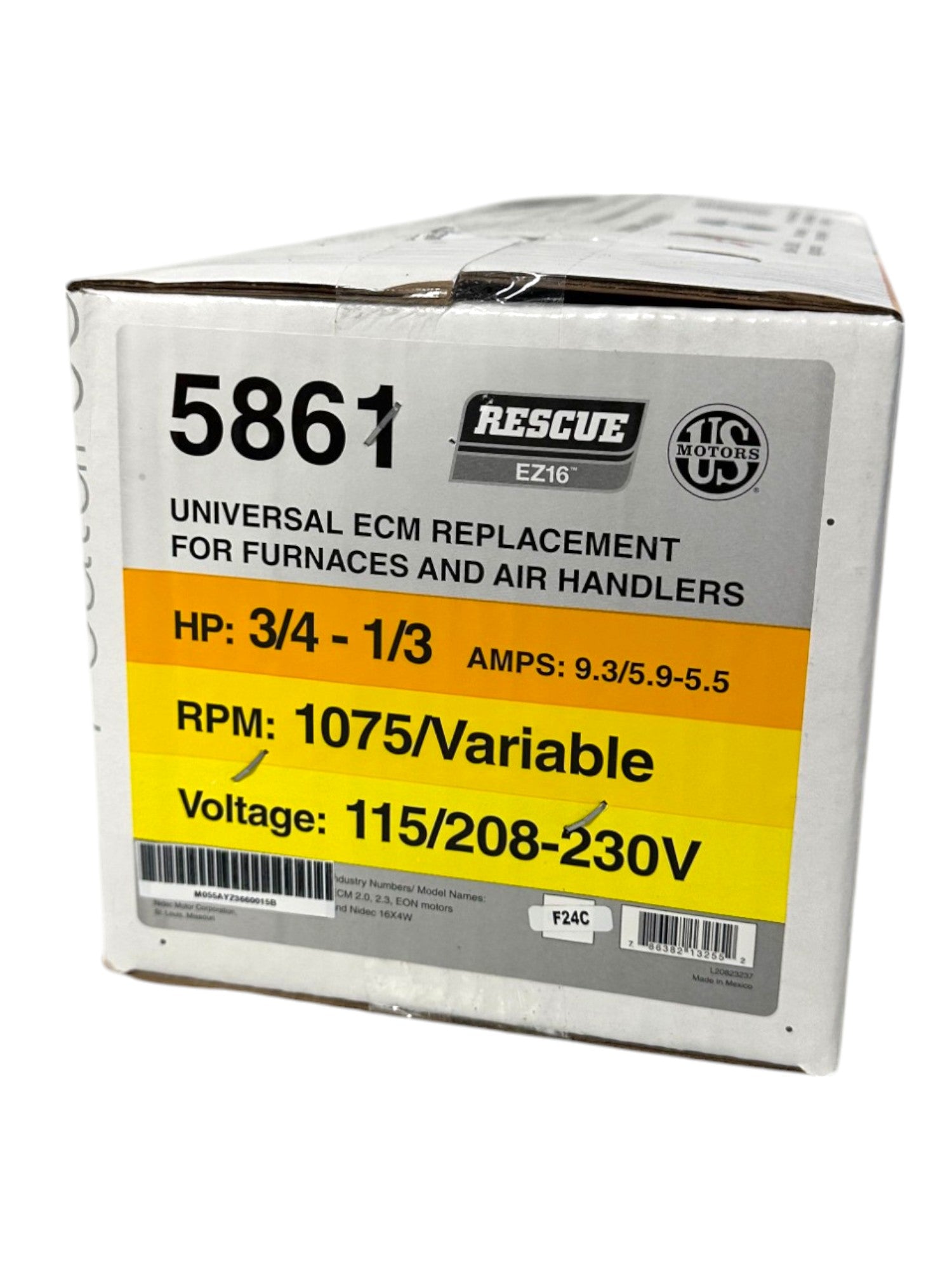 5861 U.S. Motors Rescue EZ16™ Blower Motor, 16-Pin Variable Speed, ECM 3/4-1/3HP