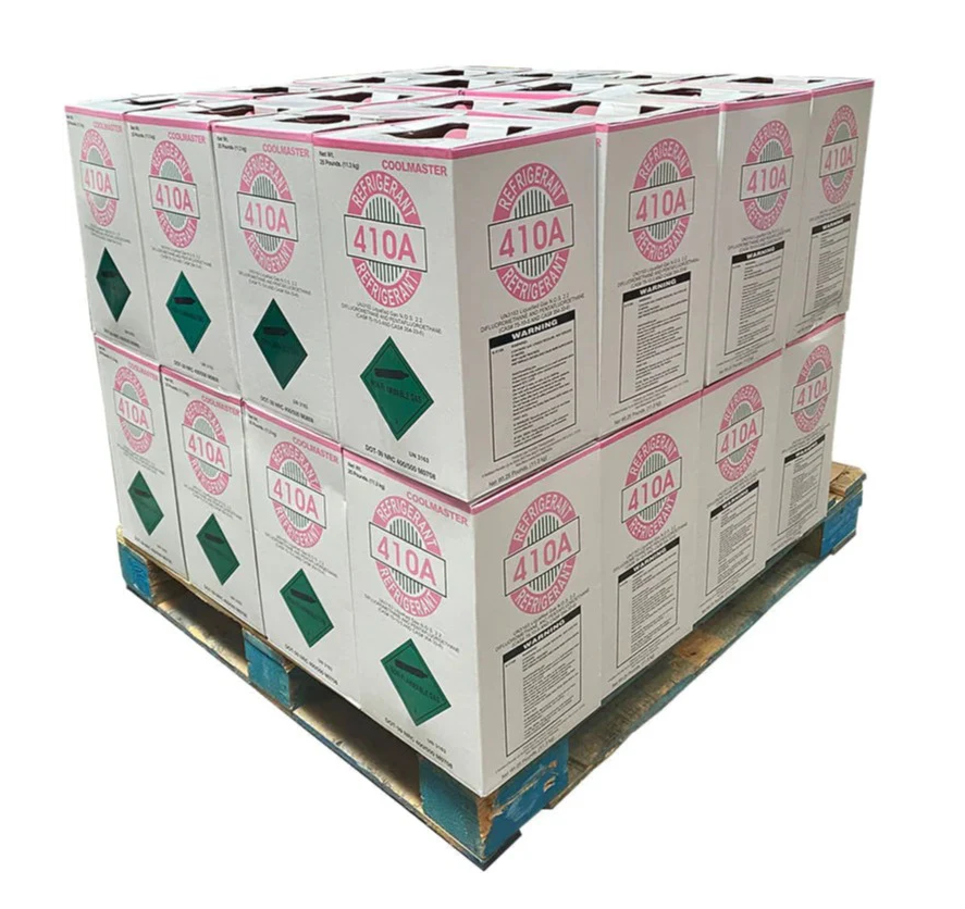 1 Pallet of R410A Refrigerant 40 Jugs x 25lb Cylinders.